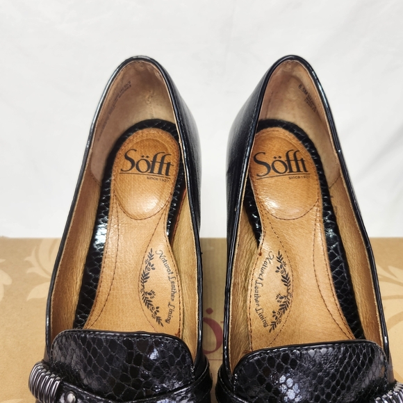 Sofft Black Heels 3" Size 6.5 Loafer Style - Picture 2 of 13